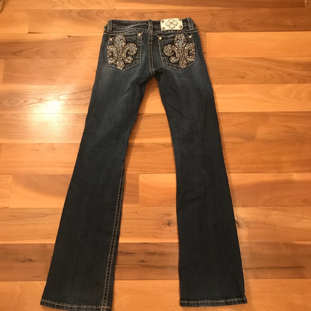 Girls Miss Me Jeans Bootcut Darkwash Size 14